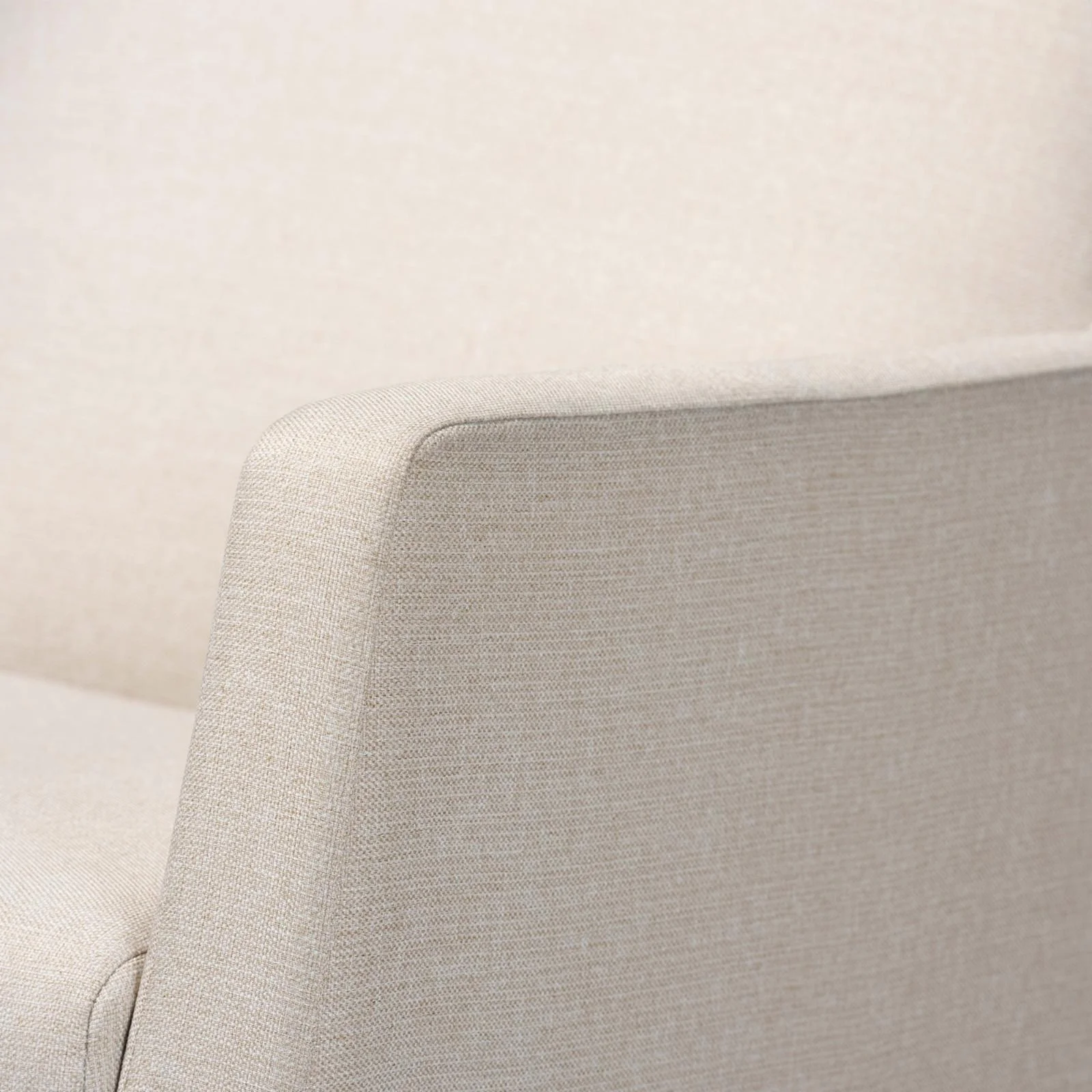 Baxton Studio Yashiya Upholstered Rocker and Ottoman in Beige