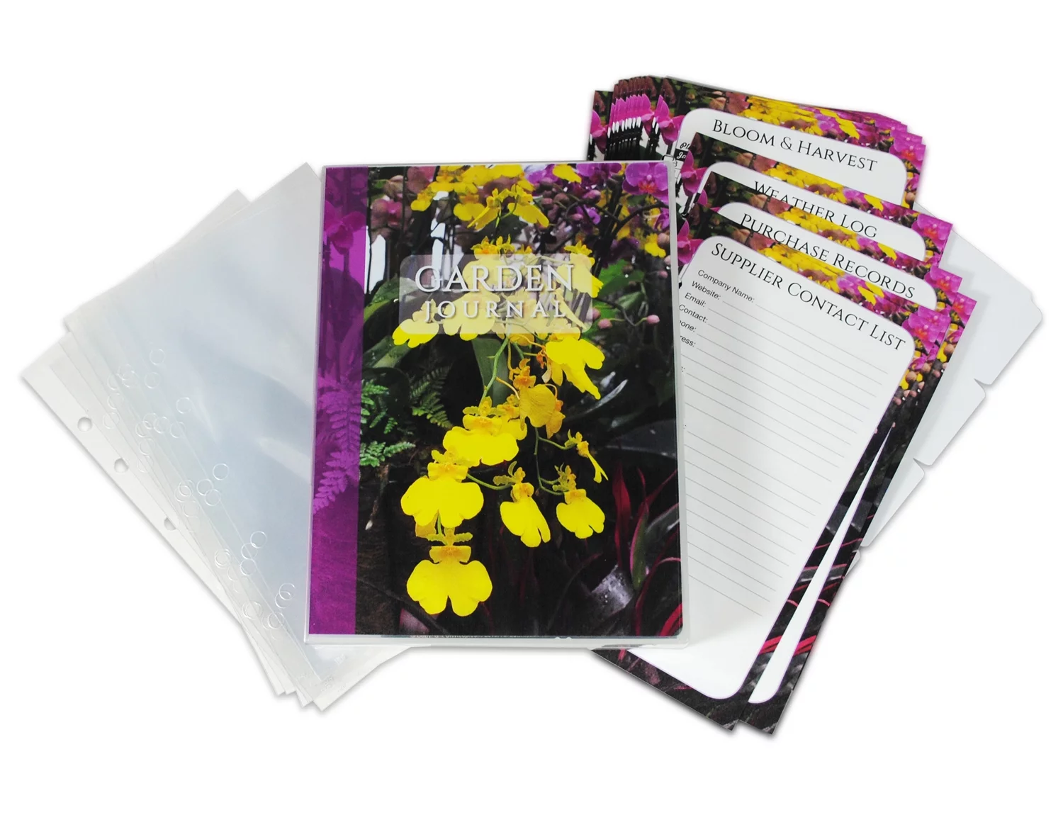 Garden Planner and Tracking Journal,  25 Pages of Lists, Logs, Layouts, 17 Page Protectors and Divider Tabs