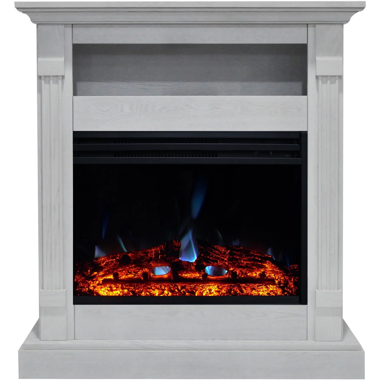 Hanover Drexel 34-Inch Electric Fireplace Heater with White Mantel