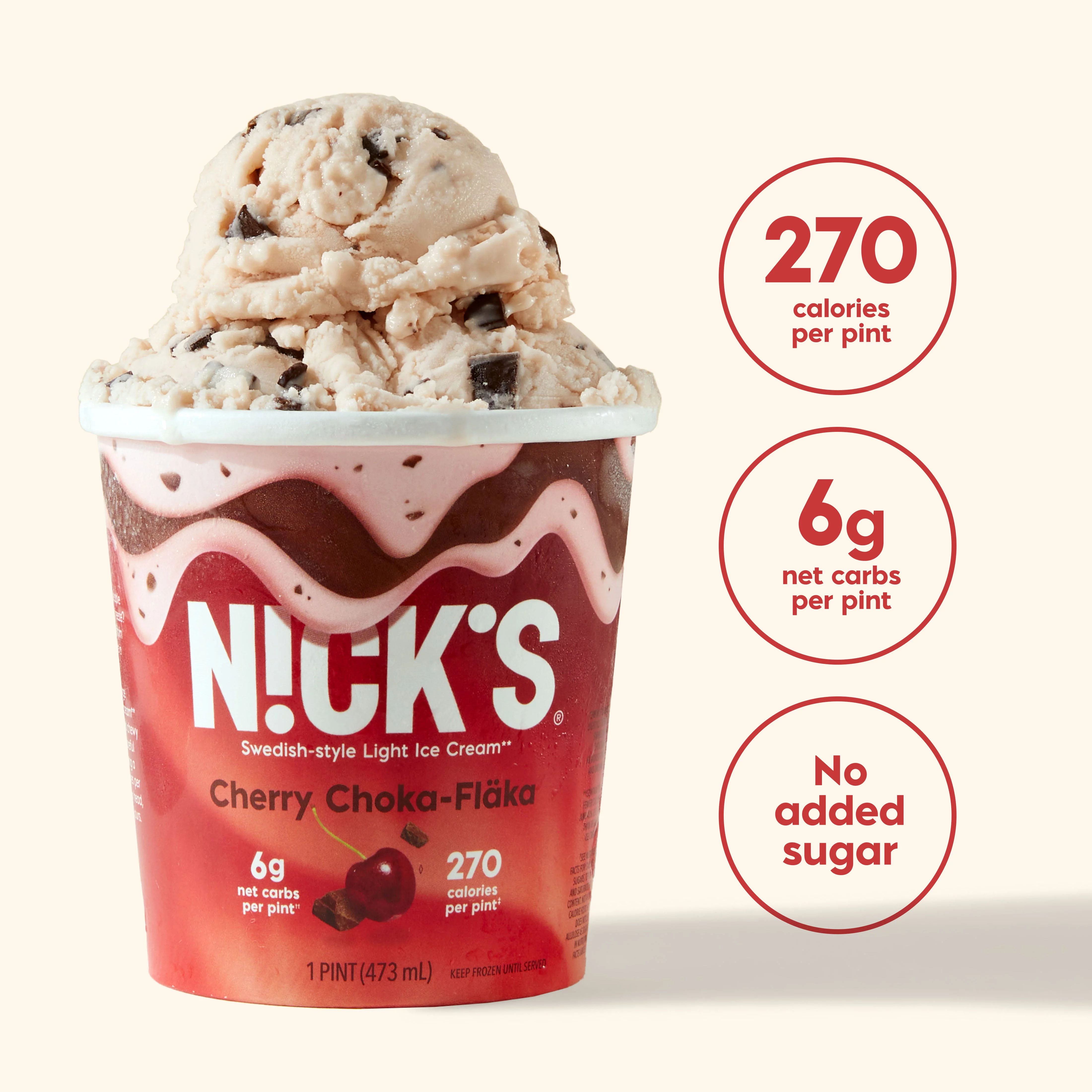 N!ck's Light Ice Cream Cherry Choka-Fl�ka, 1 Pint
