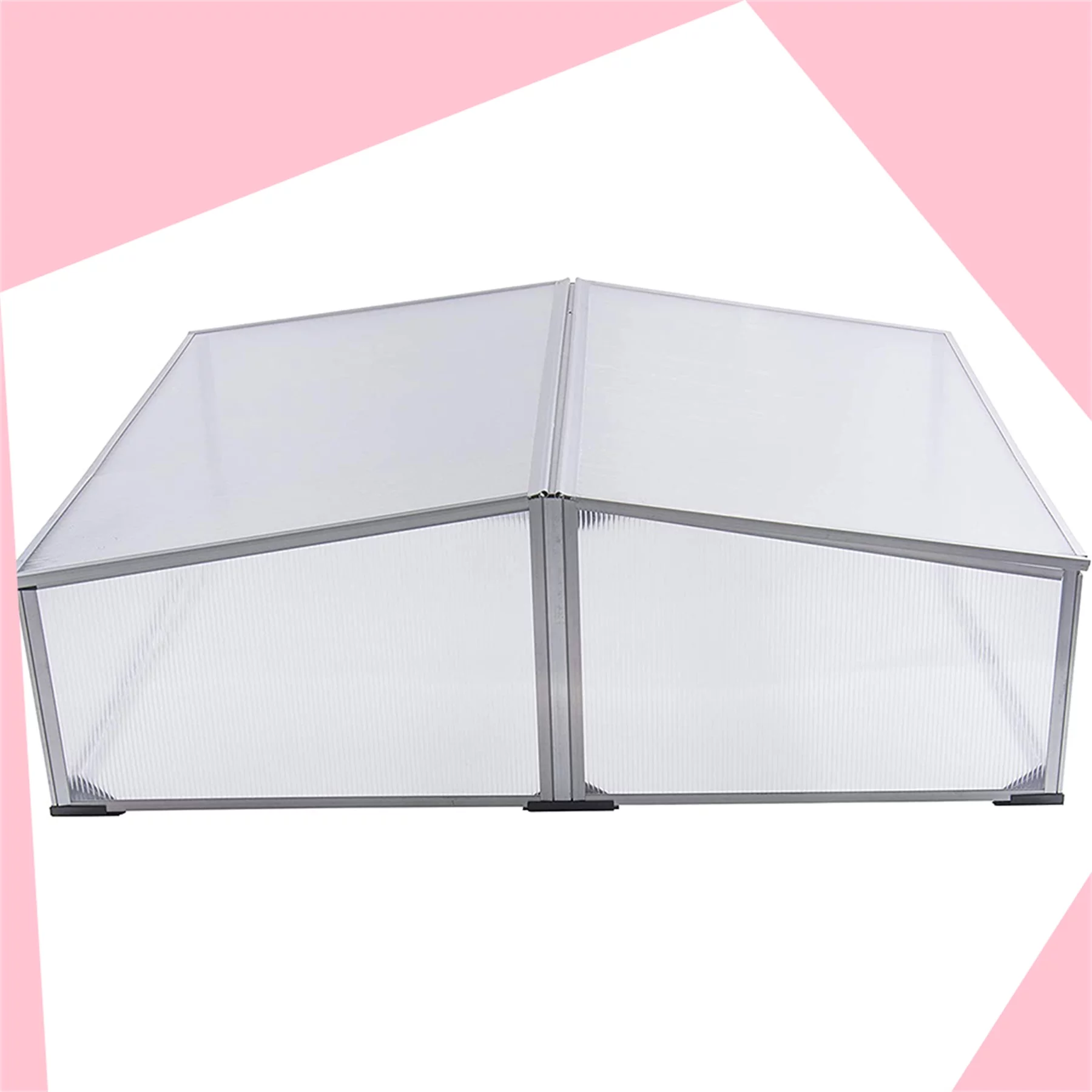 Easy-to-Assemble Square Aluminum Cold Frame Greenhouse