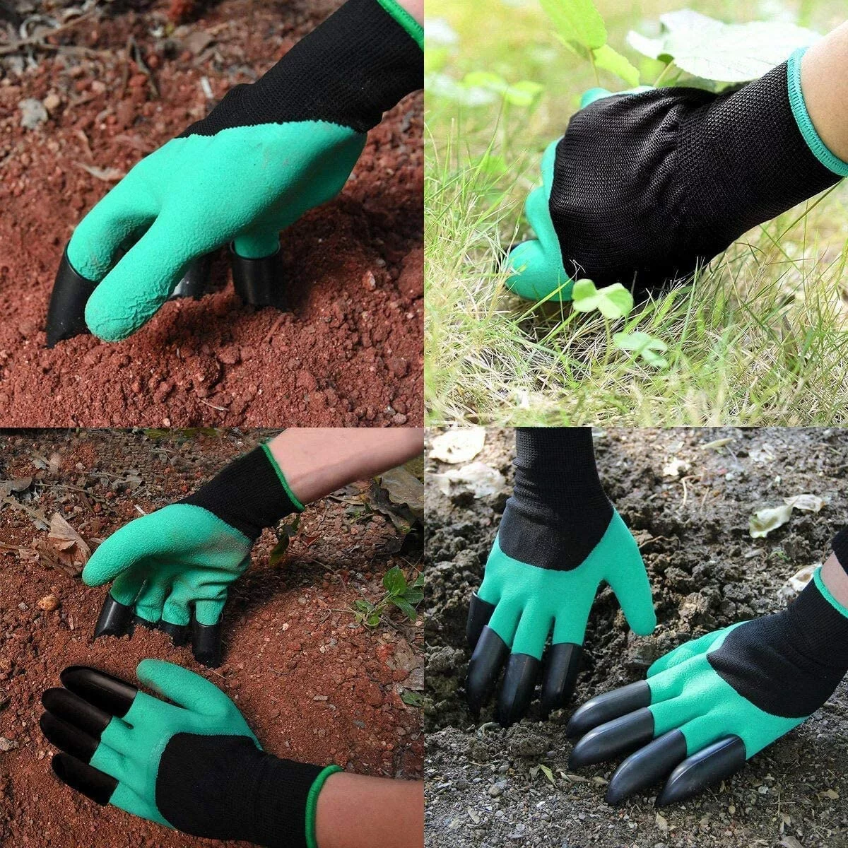 Claw Gloves, Waterproof Garden Gloves for Digging , Best Gardening Gifts for Women (Green Claw 1 Pairs)