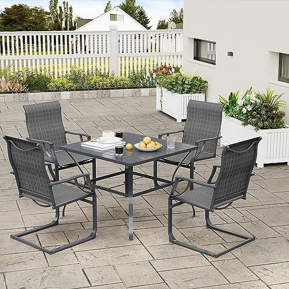 UDPATIO Patio Dining Chairs Set of 4, High Back Patio Chairs in All Weather Breathable Textile Fabric, Outdoor Furniture Chairs for Deck, Lawn, Garden, Backyard (Grey)
