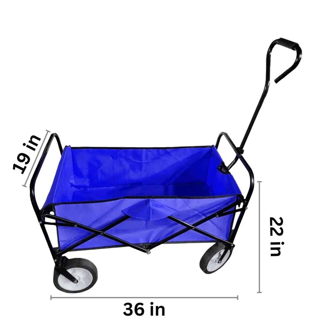 Portable Collapsible Cart: Large Wheels, Ideal for Beach, Camping, Garden - Foldable Design