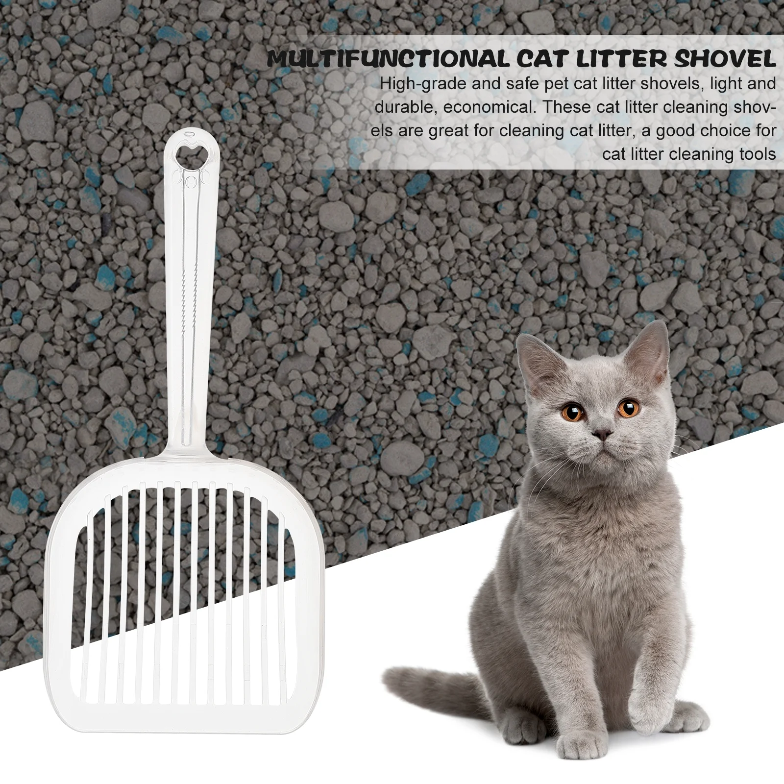 2Pcs Cleaning Litter Scoop Multi-function Litter Shovel Household Cat Scooper