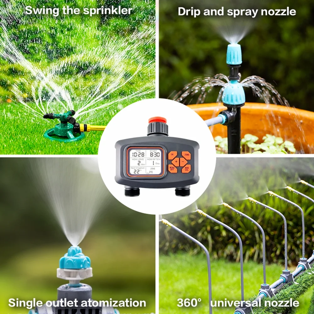 Shinysix Irrigation Timer,Screen Timer Lawn Lcd Screen Timer LawnTimer Smart Sprinkler Timer Water Timer Smart Timer 2 Lcd 2 Lcd Screen Sprinkler Timer 2 Timer Lawn