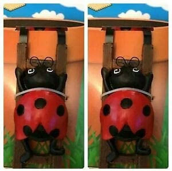 CGT Lady Bug Plant Pot Huggers Hanging Flower Garden Pals Animals Garden Figurines Ornaments Accents Indoor Outdoor Planters Lawn Fairy Decorations Terrariums Office Desk Home Gifts 5 in. (Set of 2)