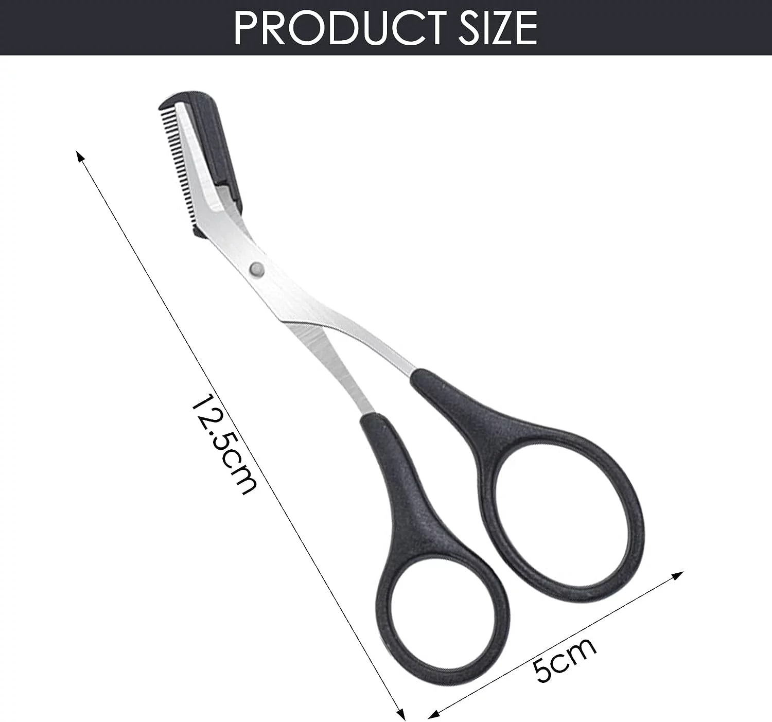 1pcs Professional Eyebrow Comb Scissors,Eyebrow Trimmer Scissors with Mini Comb,Stainless Steel Precision Eyebrow Scissors Eyebrow Trimming Tool Small Eyebrow Grooming Beauty Tool for Men Women