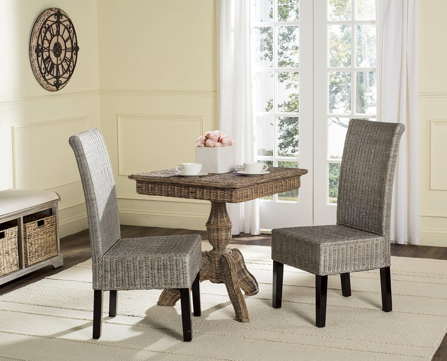 Home Collection Arjun Grey Wicker 18-Inch Dining Chair