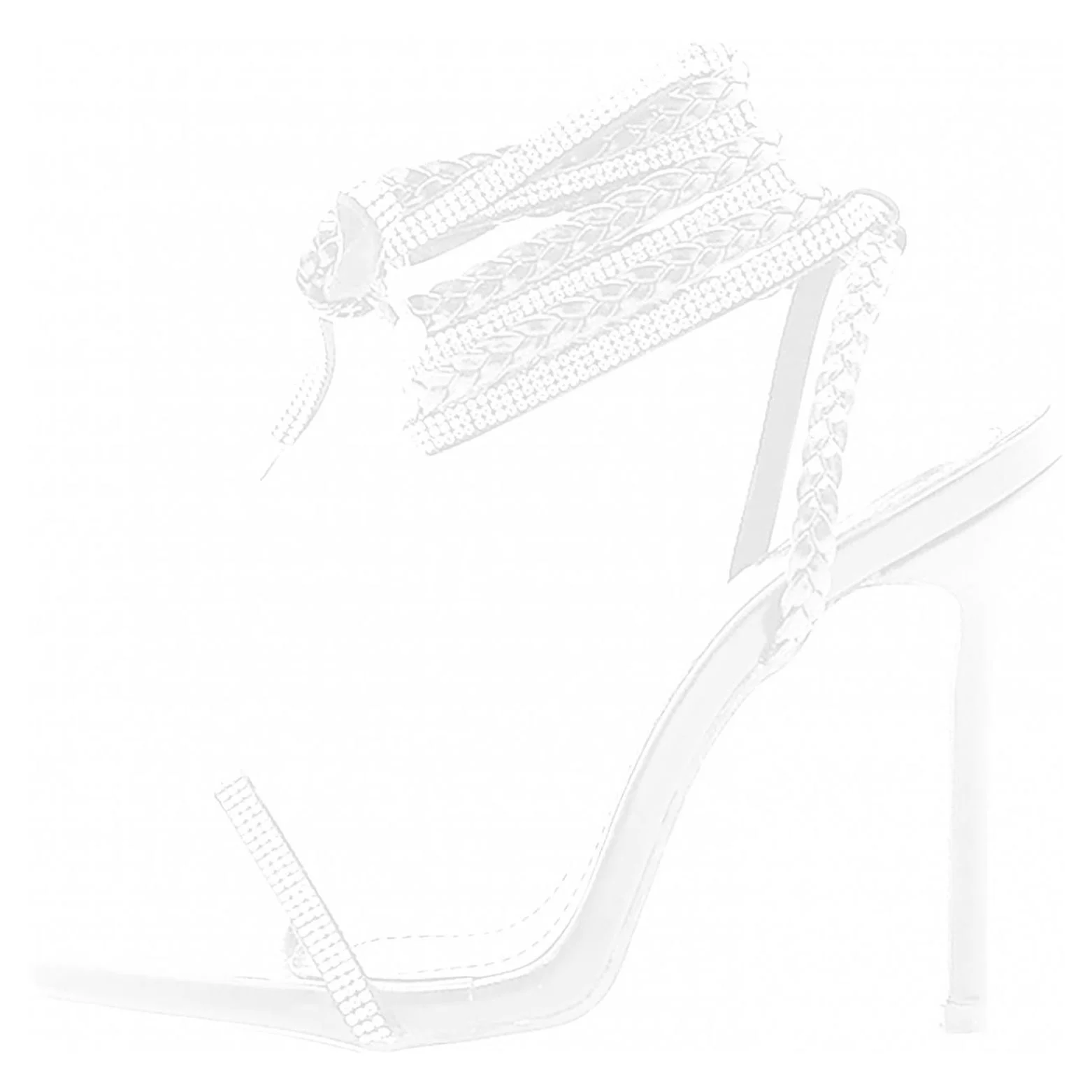 LoyisViDion Fashion Women New Shoes High Heel Winding Strap Sandals Rhinestone Sandals White 7.5(38)