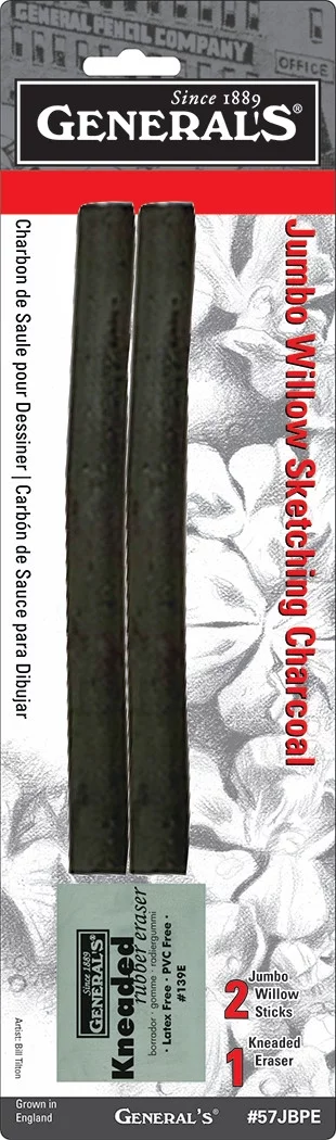 General Pencil Jumbo Willow Sketch Charcoal Set, 2/Pkg.