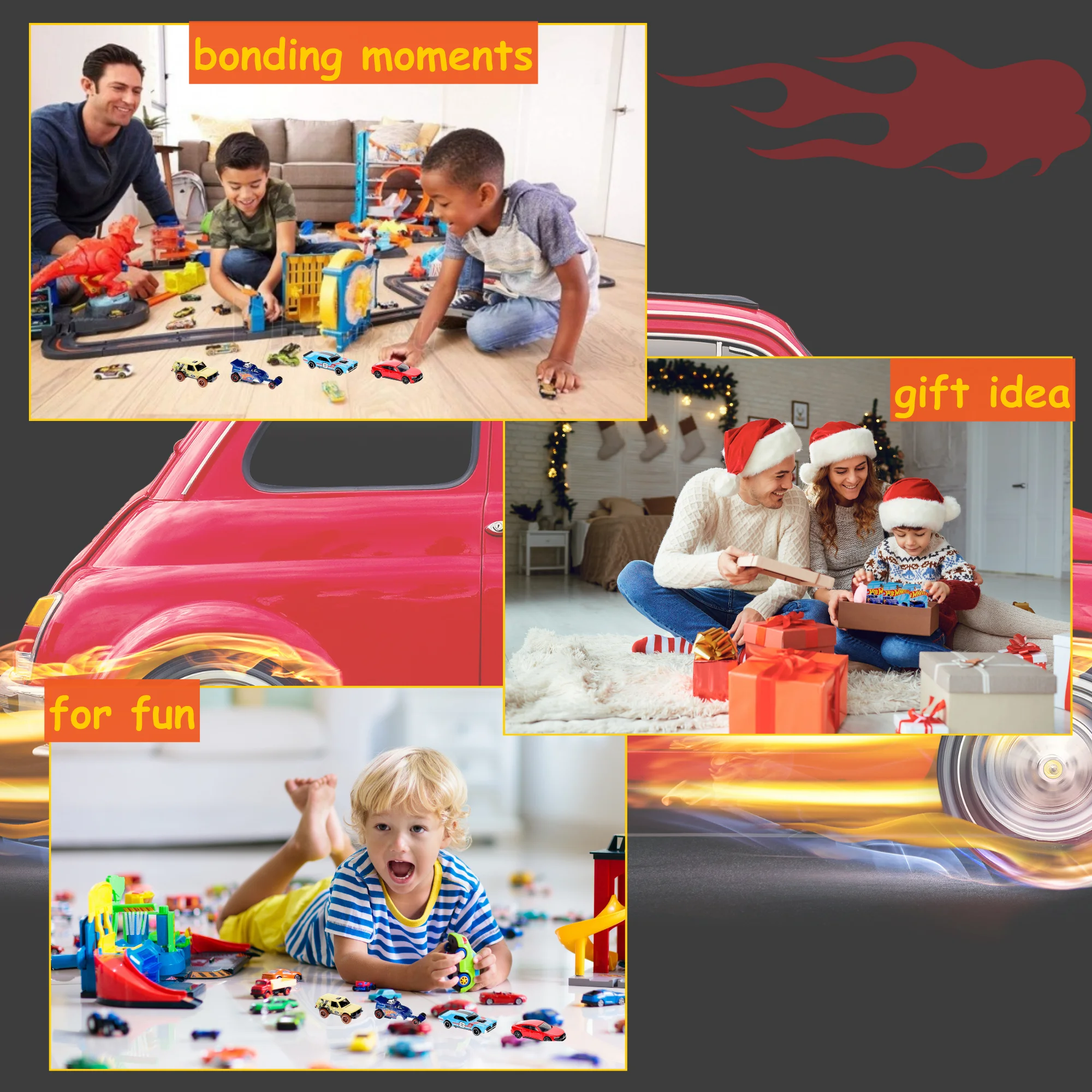 Die-Cast Toy Cars, 2.5x.75 in Collectibles Stocking Stuffer Christmas Birthday Party Thanks Giving Halloween Gift Idea Collection Display Playsets Children Racing Kids Fun Truck Vehicle Toys Miniature