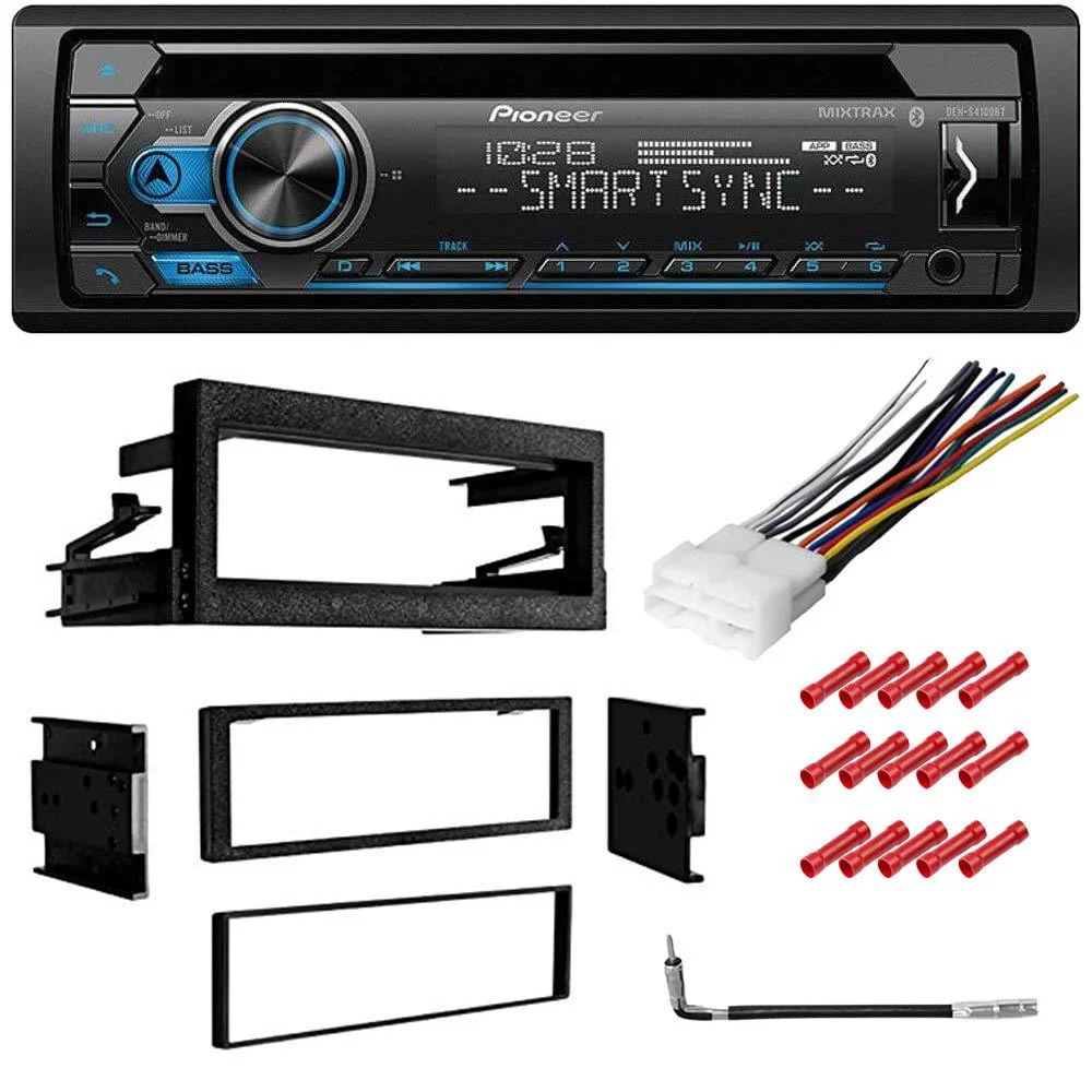 KIT2234 Bundle with Pioneer Bluetooth Car Stereo and complete Installation Kit for 1995-2002 GMC Yukon Single Din Radio CD/AM/FM Radio, in-Dash Mounting Kit