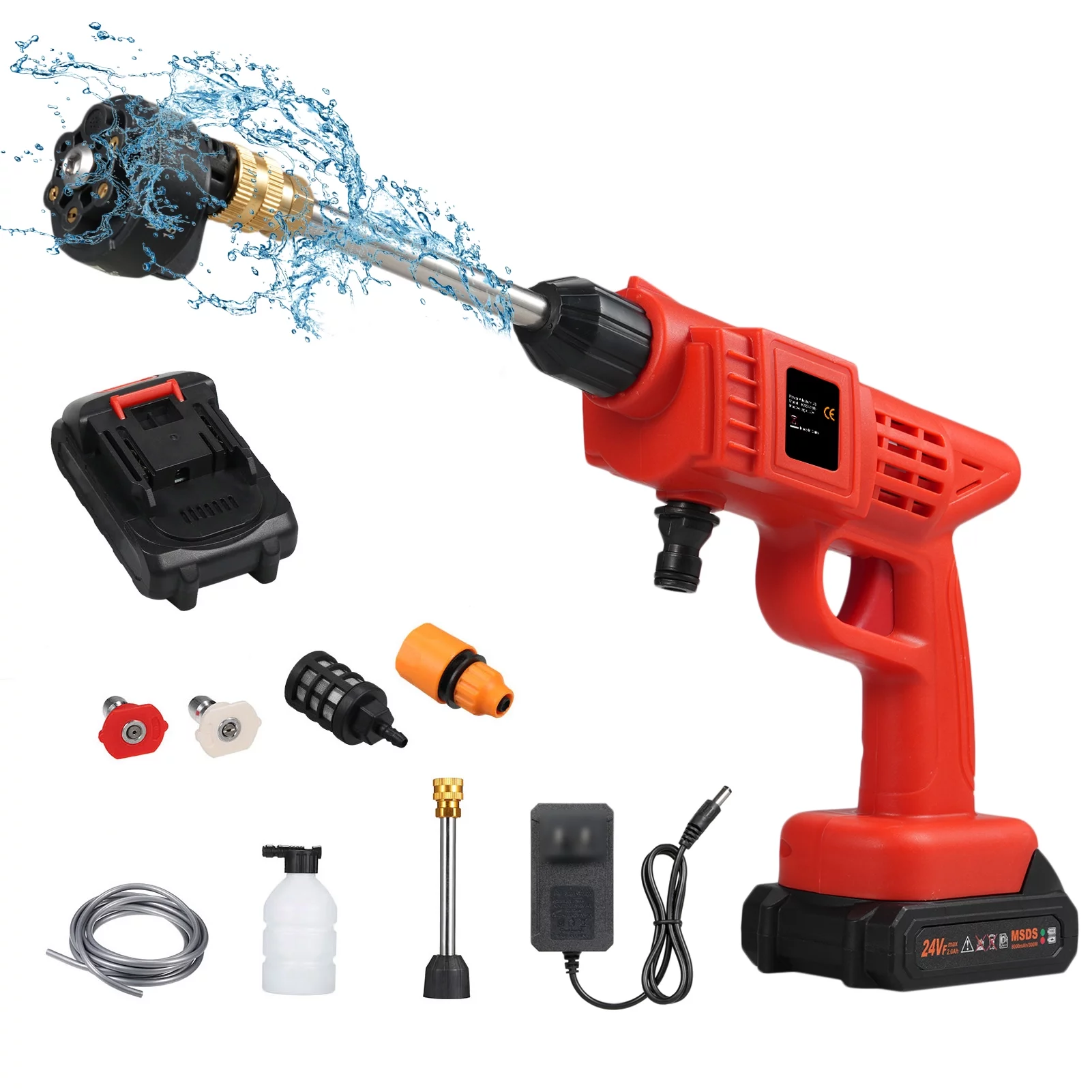 Sprinkler,With 6in1 Spray Pressure Car Fence Floor Battery Car Fence Spray Reable Battery 300w Buzhi Qisuo Mewmewcat