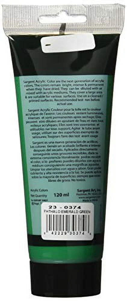 Sargent Art SAR230374 120 ml Acrylic Phthalo Emerald Green Tube Acrylic Paint