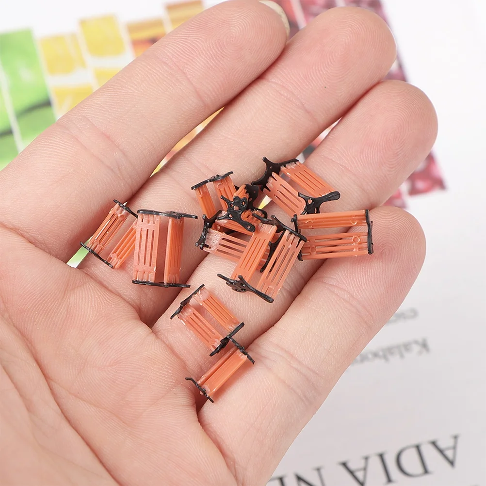 Park Chair Model Miniature Bench Ornament Miniture House Furniture Garden 6 Pcs Casual Plastic Decor