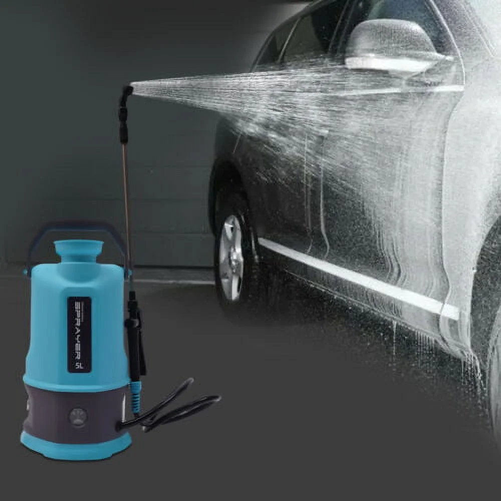 1.32 Gal Electric Garden Weed Sprayer Battery Powered 5 Nozzles Retractable Wand