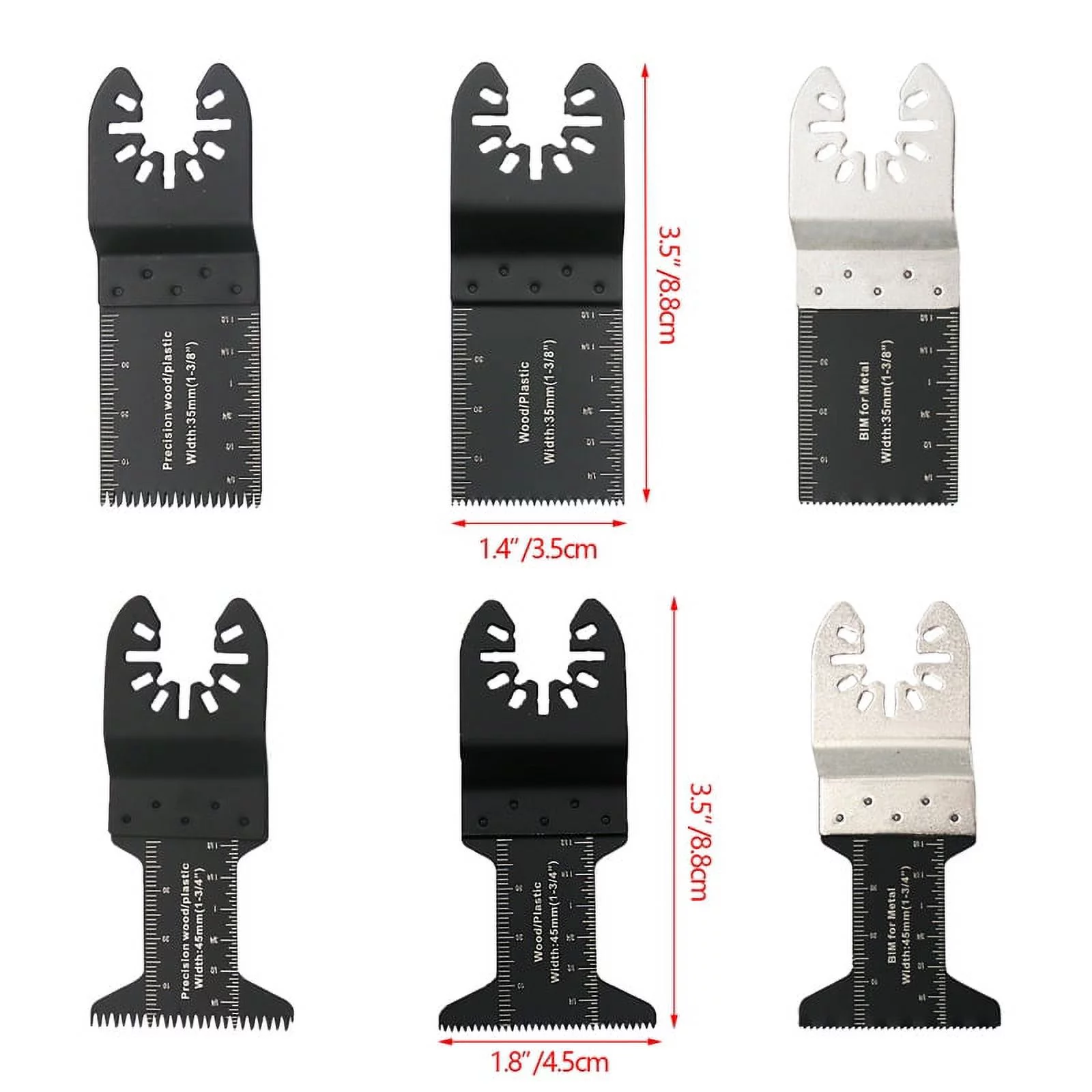 TECHTONGDA Oscillating Multitool Quick Release Saw Blade for Cutting Wood PVC Pipes Copper 20pcs