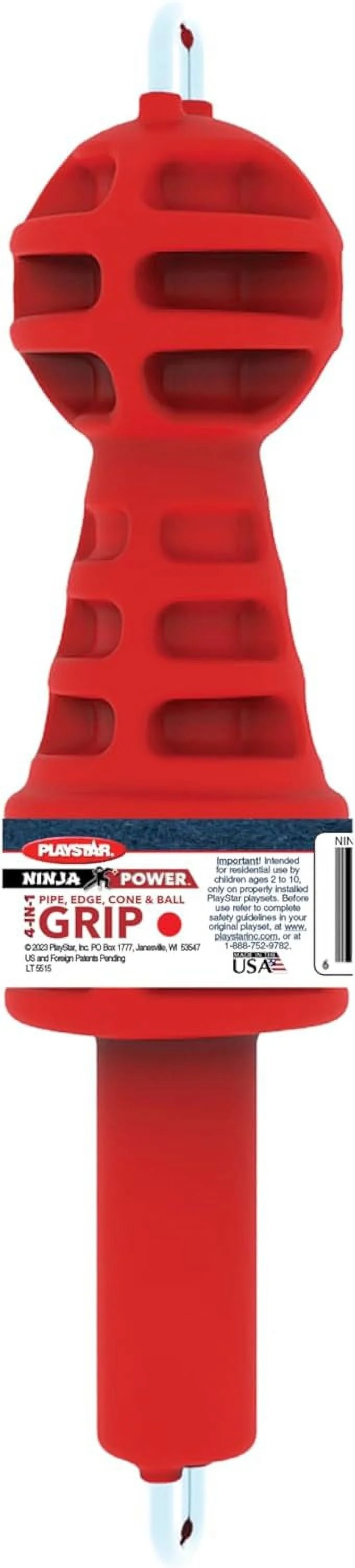 PlayStar Ninja Power 4-in-1 Red Grip PS 5014 Swing Set Accessory for Wooden Play Sets