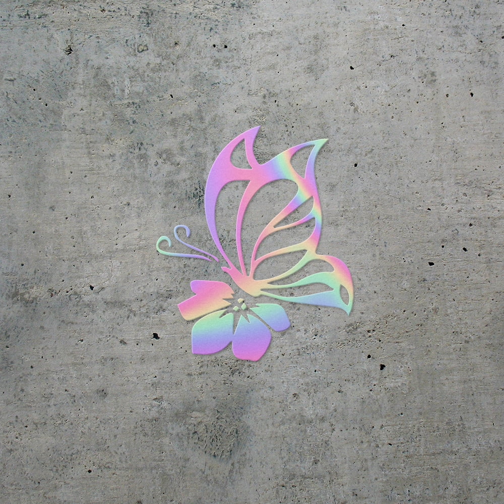 Transparent Decal Stickers Of Symbol Butterfly Flower (Hologram) Premium Waterproof Vinyl Decal Stickers For Laptop Phone Accessory Helmet Car Window Mug Tuber Cup Door Wall Decoratio ANDVER1077376HO