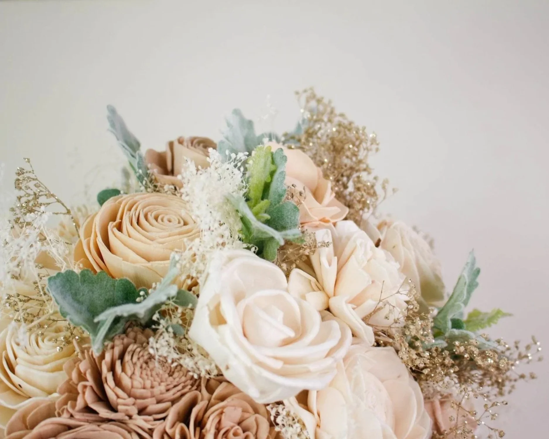 Raw Sola Wood Flowers - Centerpiece/Vase/Pot/Bouquet Fillers - -Baby's Breath (White)