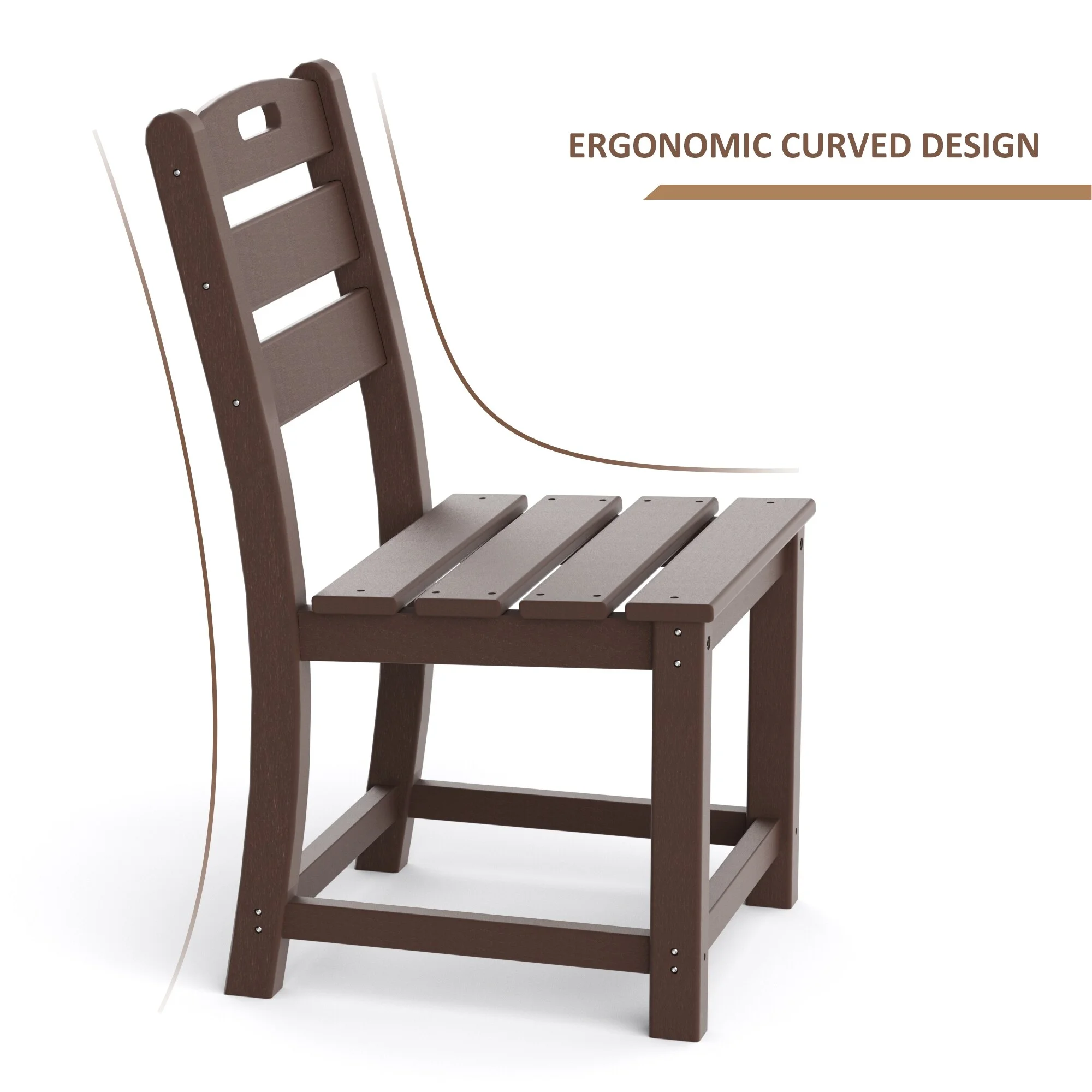 Outdoor Adirondack Patio Dining Chair - 1 PC Brown