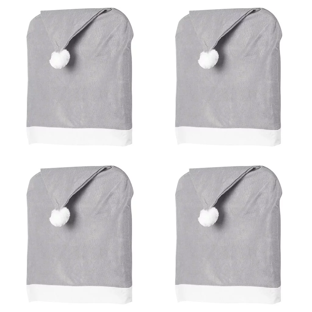 Yaman Christmas Decorations Indoor Friendsmas Party Decorations Christmas Decoration Gray Non-woven Big Hat Chair Cover Stool Set cloth