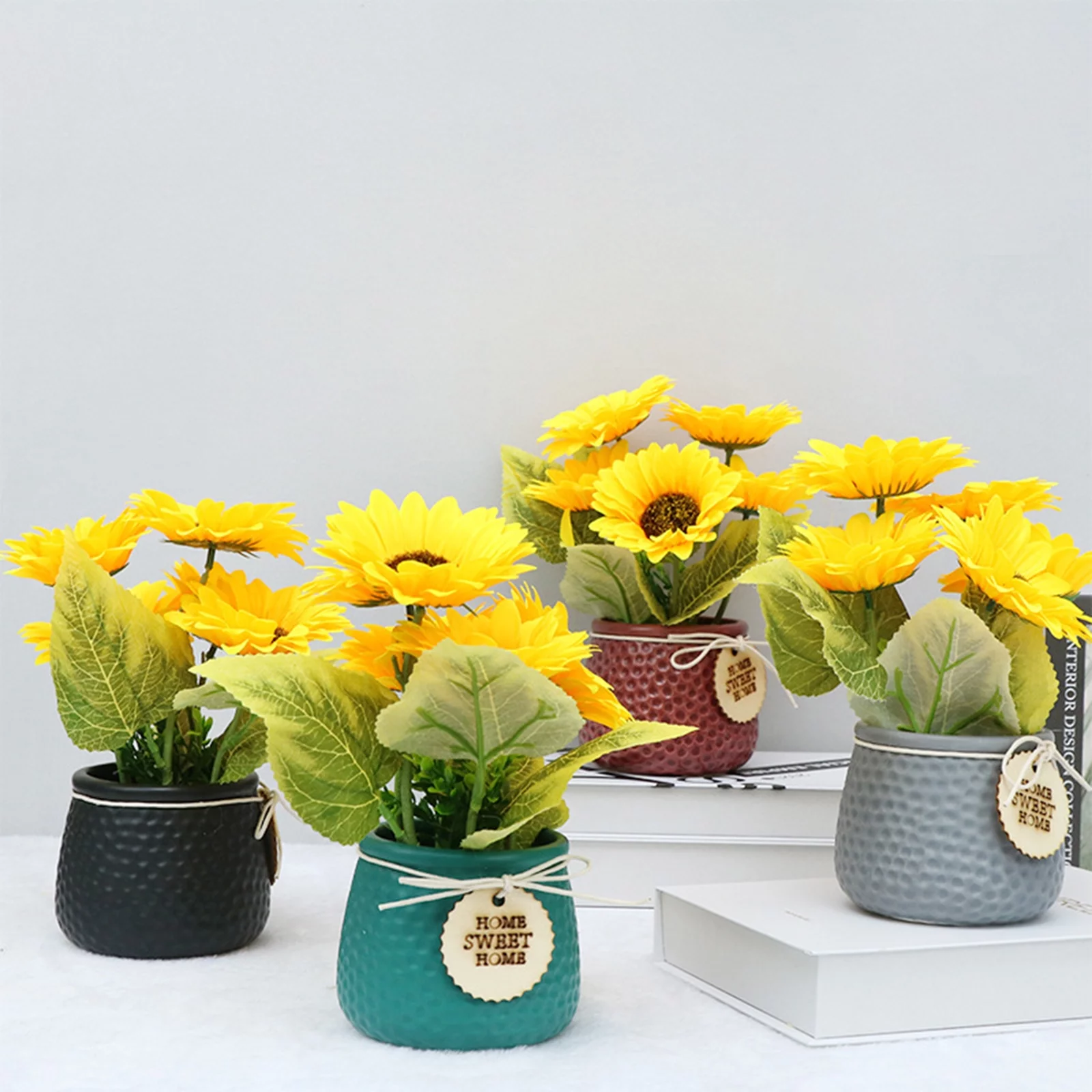 American sunflower simulation flower ceramic pot