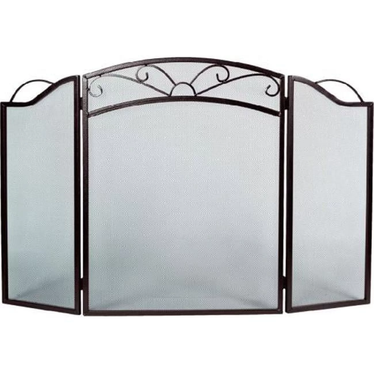 Sun Burst Design 3 Fold Center Arched Screen, Bronze