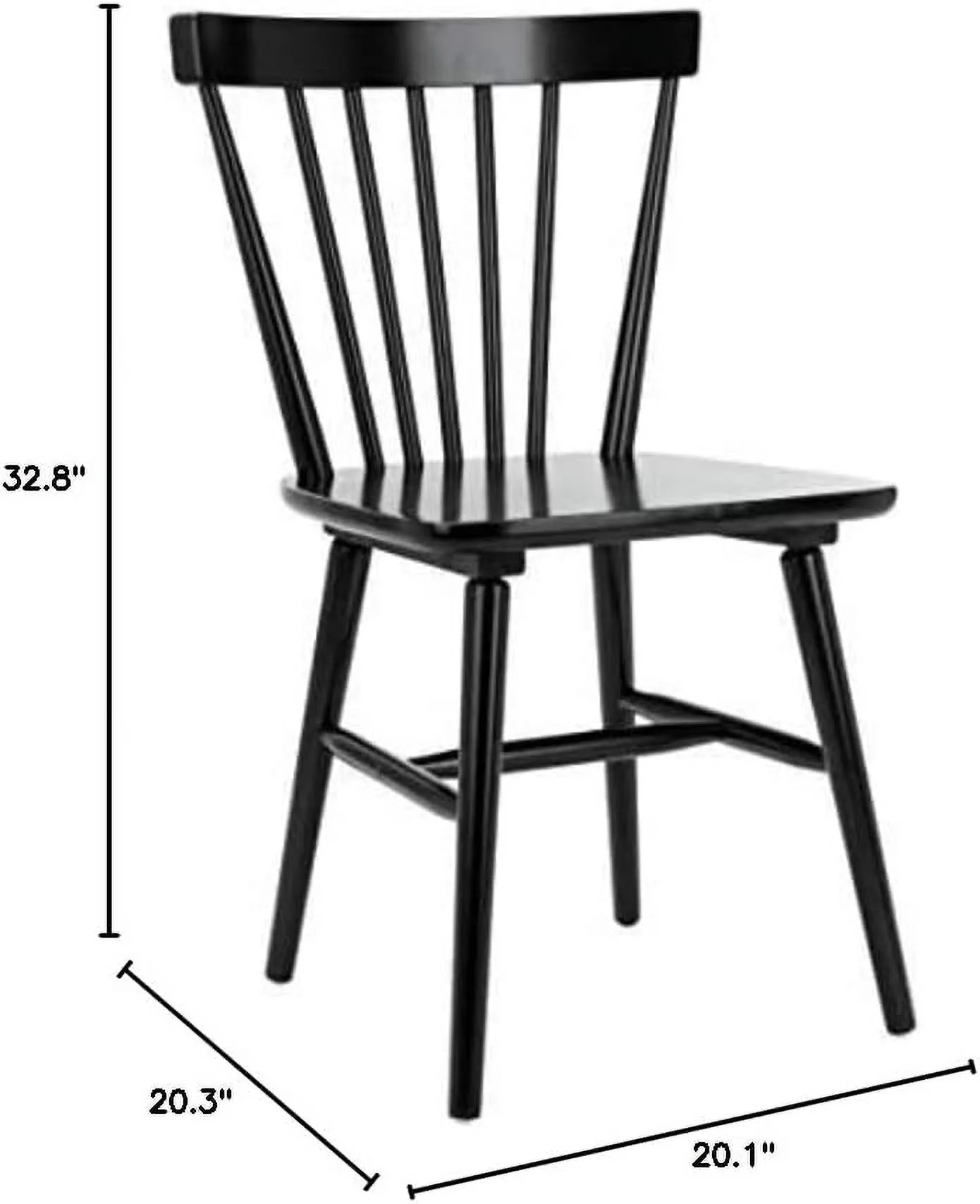 QUGDXVBN Home Winona Farmhouse White and Natural Spindle Back Dining Chair