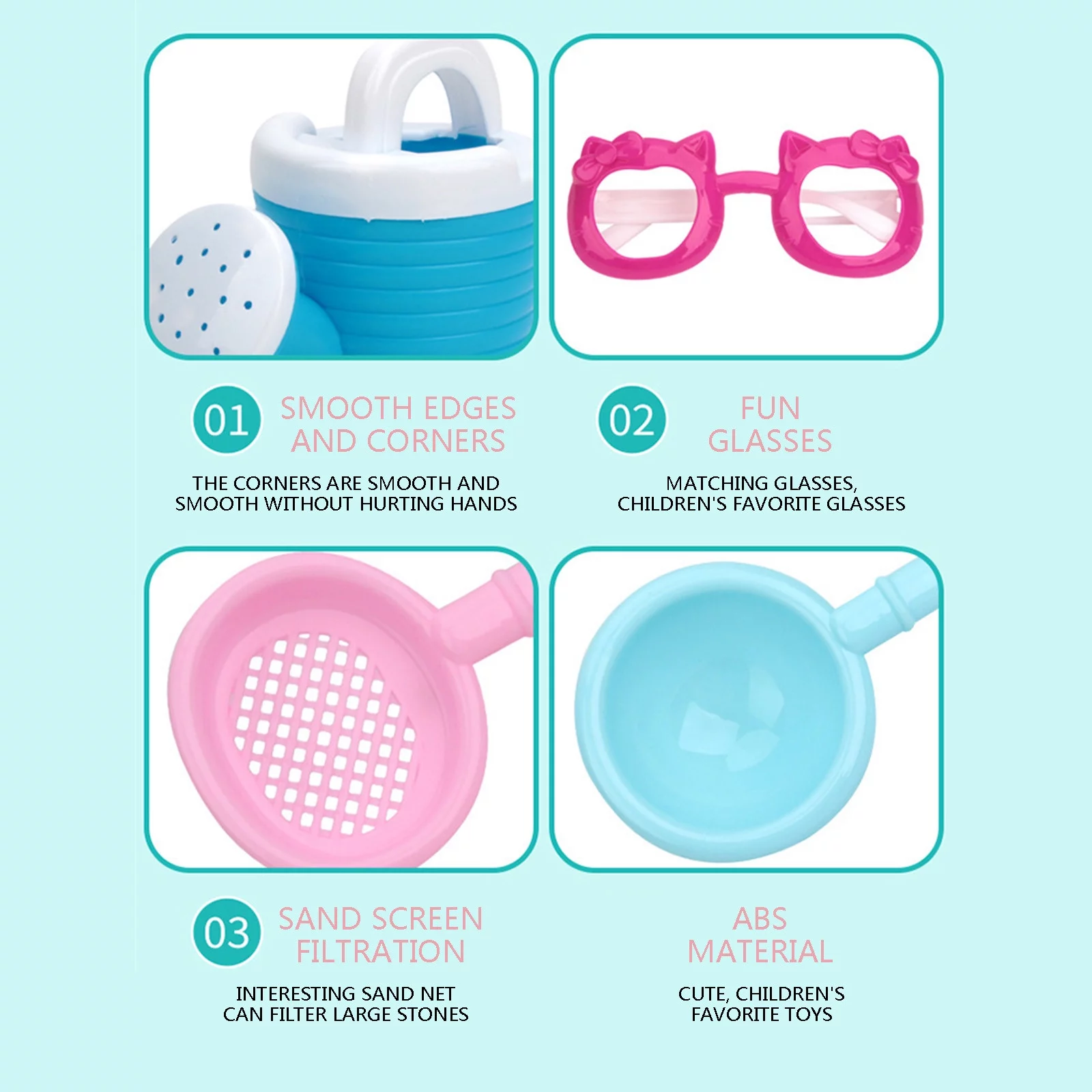 FHKOEGHS Beach Buckets Metal Beach Children's Toy Castle Bucket Shovel Spade Tool Toy