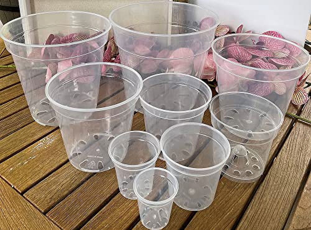 Clear Plastic Pot - Virtually Clear 4 inch Pot - Quantity 5