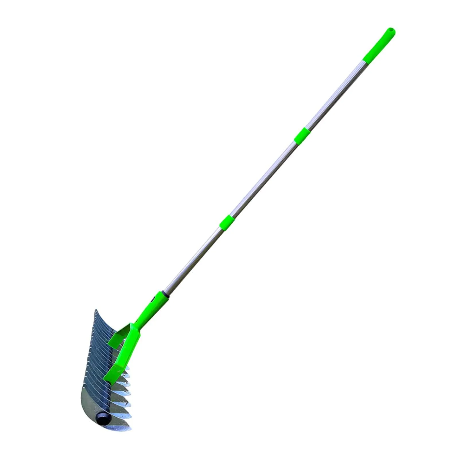 Colaxi Lawn Thatching Rake Steel Dethatching Rake Ergonomic Weeding Rake Heavy Duty Lawn Hay Rake Dethatcher Rake for Cleaning Grass 1.7 Meter