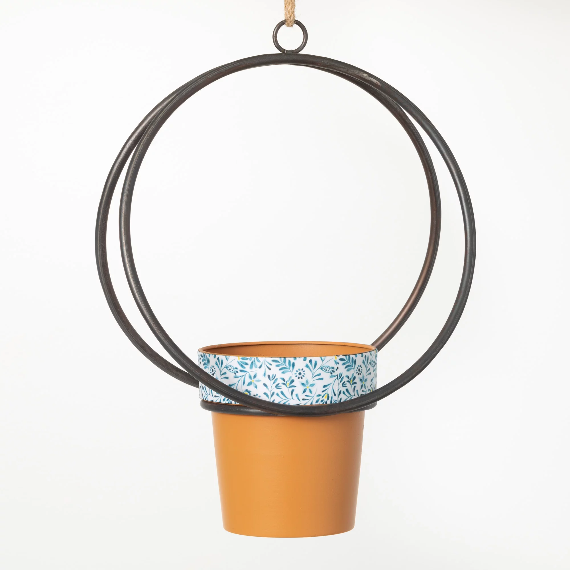 Sullivans Hanging Metal Ring Metal Planter 14.5
