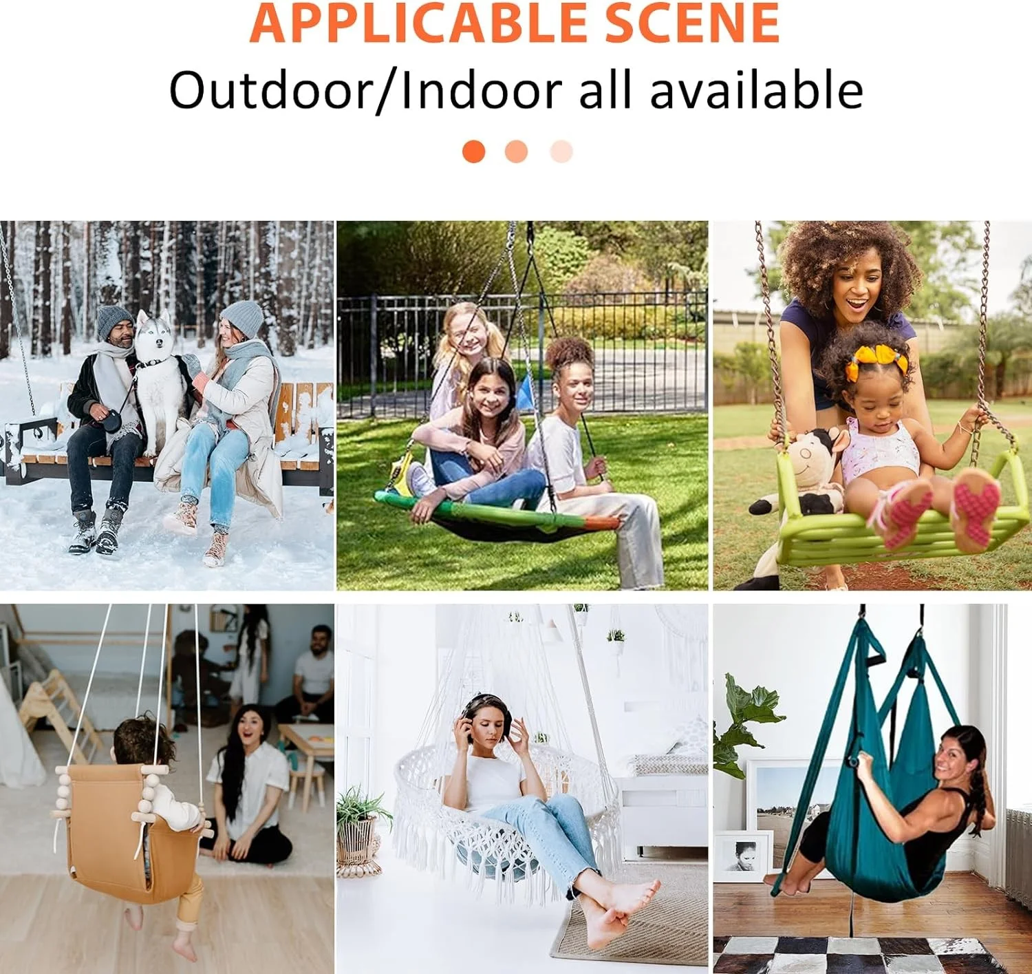 COOKCOK 880 Lbs Roll over image to zoom in Swing Stand Frame｜Swing Set Frame for Both Kids and Adults｜Heavy-Duty Metal A-Frame Backyard Swing for Indoor Outdoor｜Orange(Without Swing)