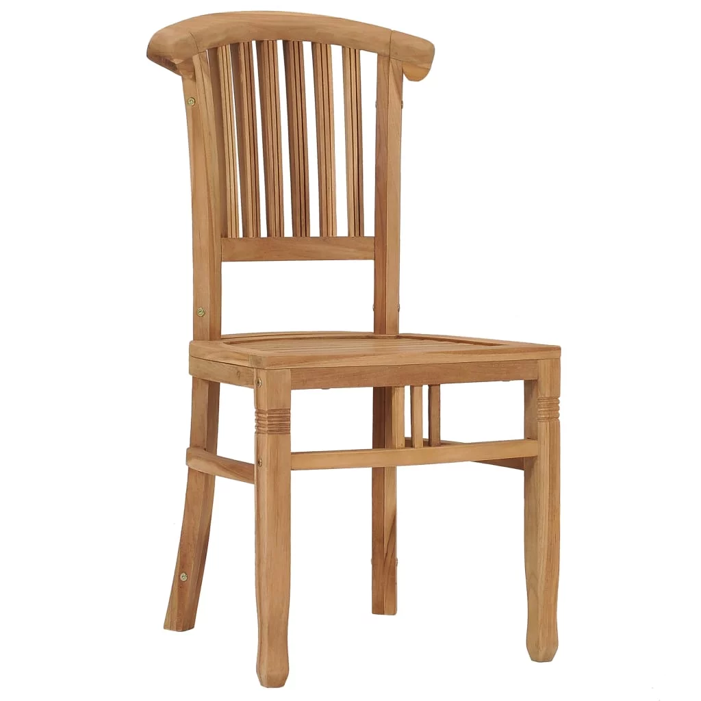Tomshoo Patio Chairs 2 pcs Solid Teak Wood