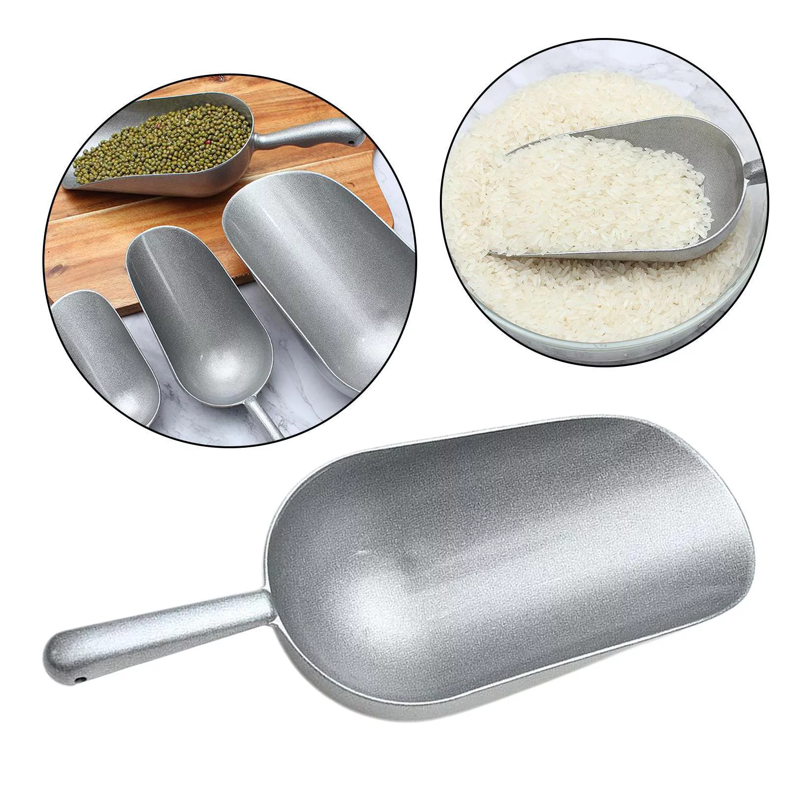 Feeding Shovel Thicken Aluminum Alloy Heavy Duty Hand Shovel Filling Spoon for Gardening Agriculture with Comfort Handle -