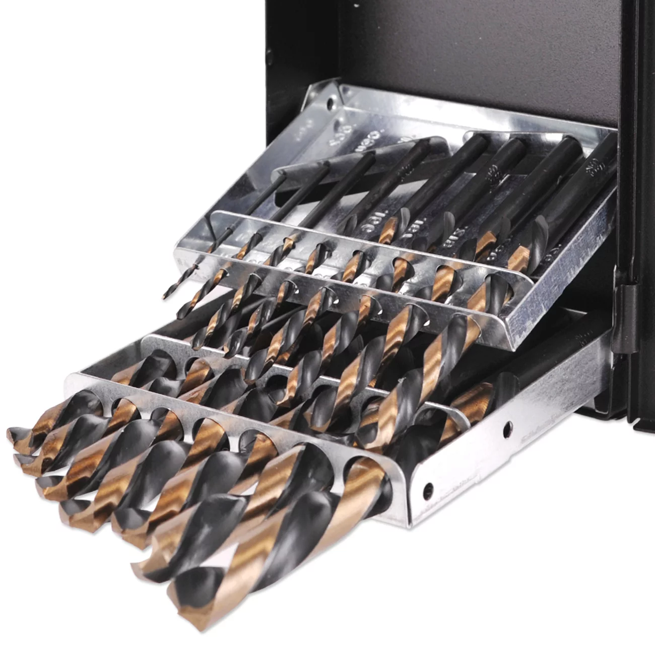 15 Piece Left Hand Drill Bit Set Black/Gold Finish Hss Split Point