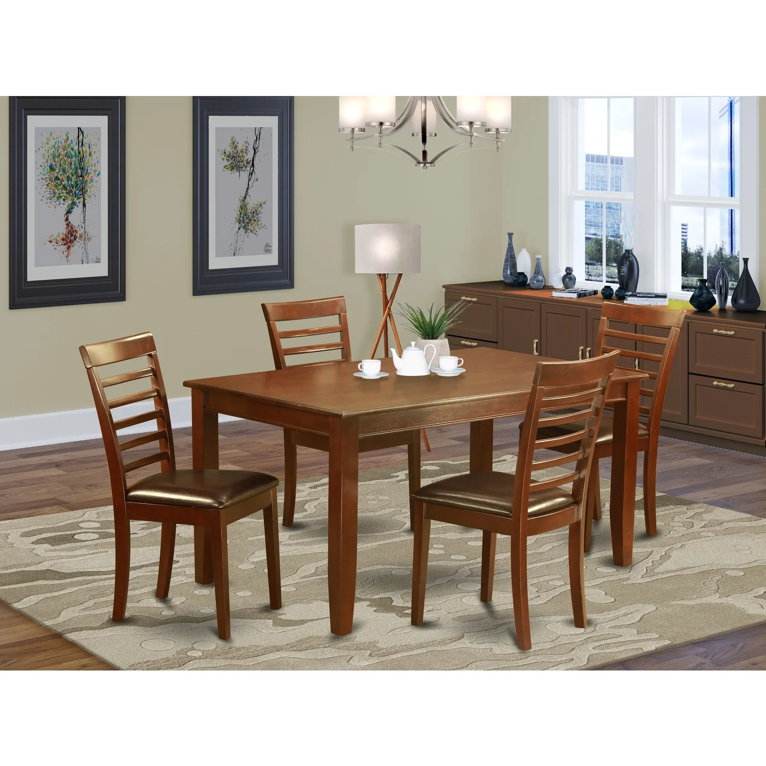 HomeStock Rustic Recluse Set-HomeStock Table With Kitchen Chairs
