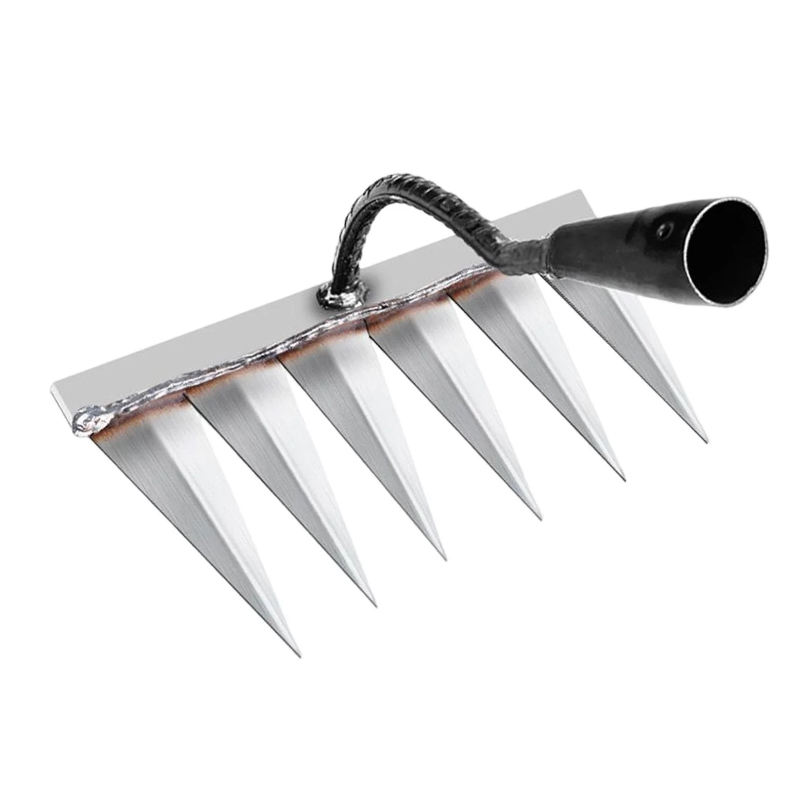 Garden Weeding Rake Gardening Hoe Grasping Raking Landscape Weeding Rake Garden Hand Rake Weeding Removal Rake for Farm Backyard Loosening 6 Tines