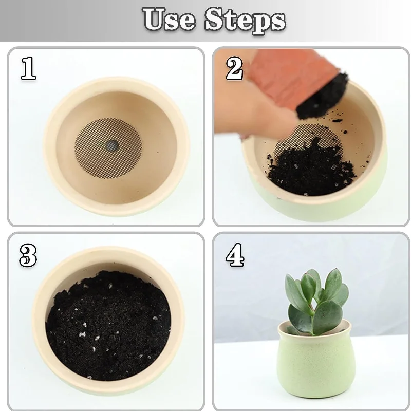 Prevent Soil Loss with 50-Piece Pot Hole Mat Set for Gardening  Featuring Round Drainage Holes and Plant Drainage Gasket - Essential Gardening Supplies