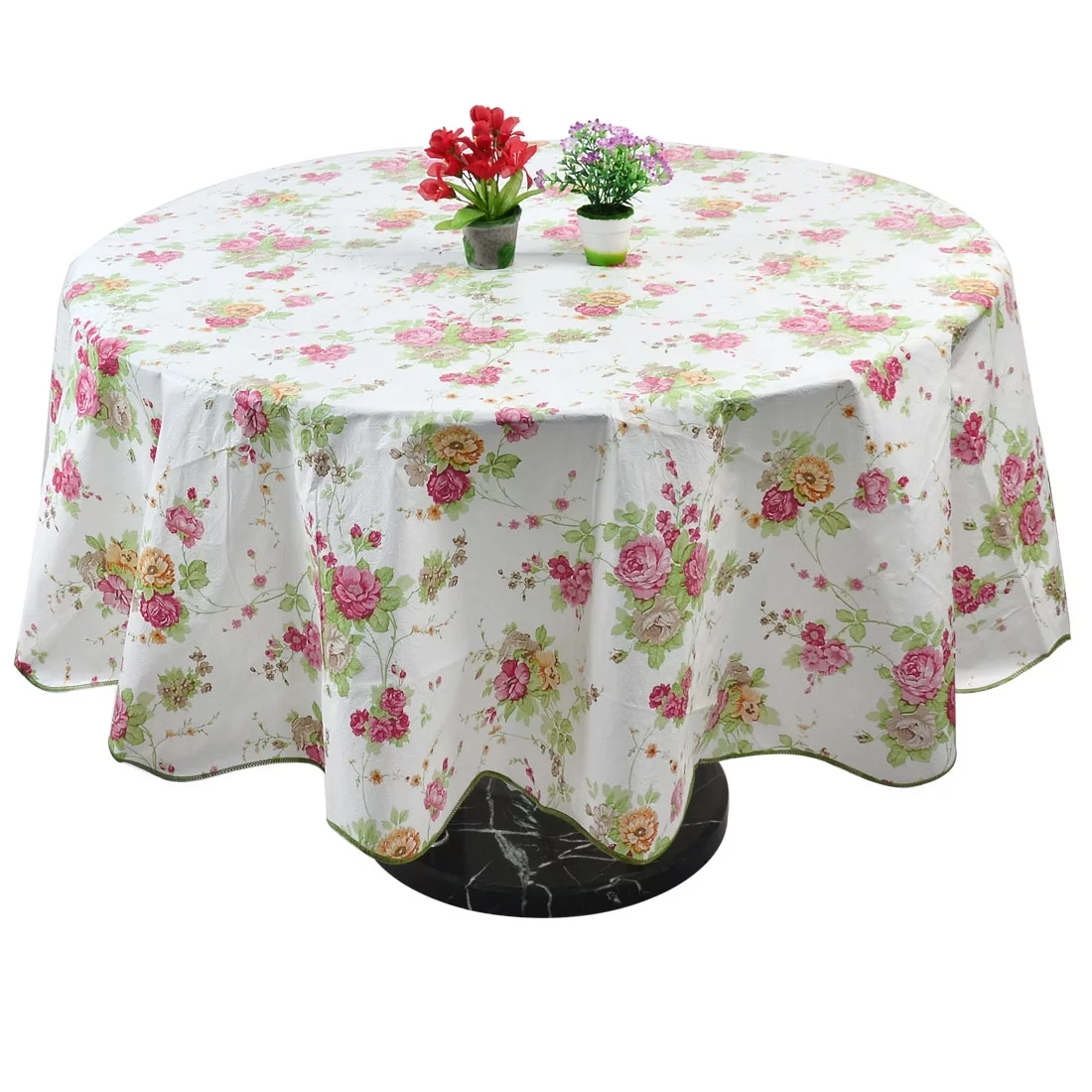 PiccoCasa Vinyl Tablecloth Round Tables 71