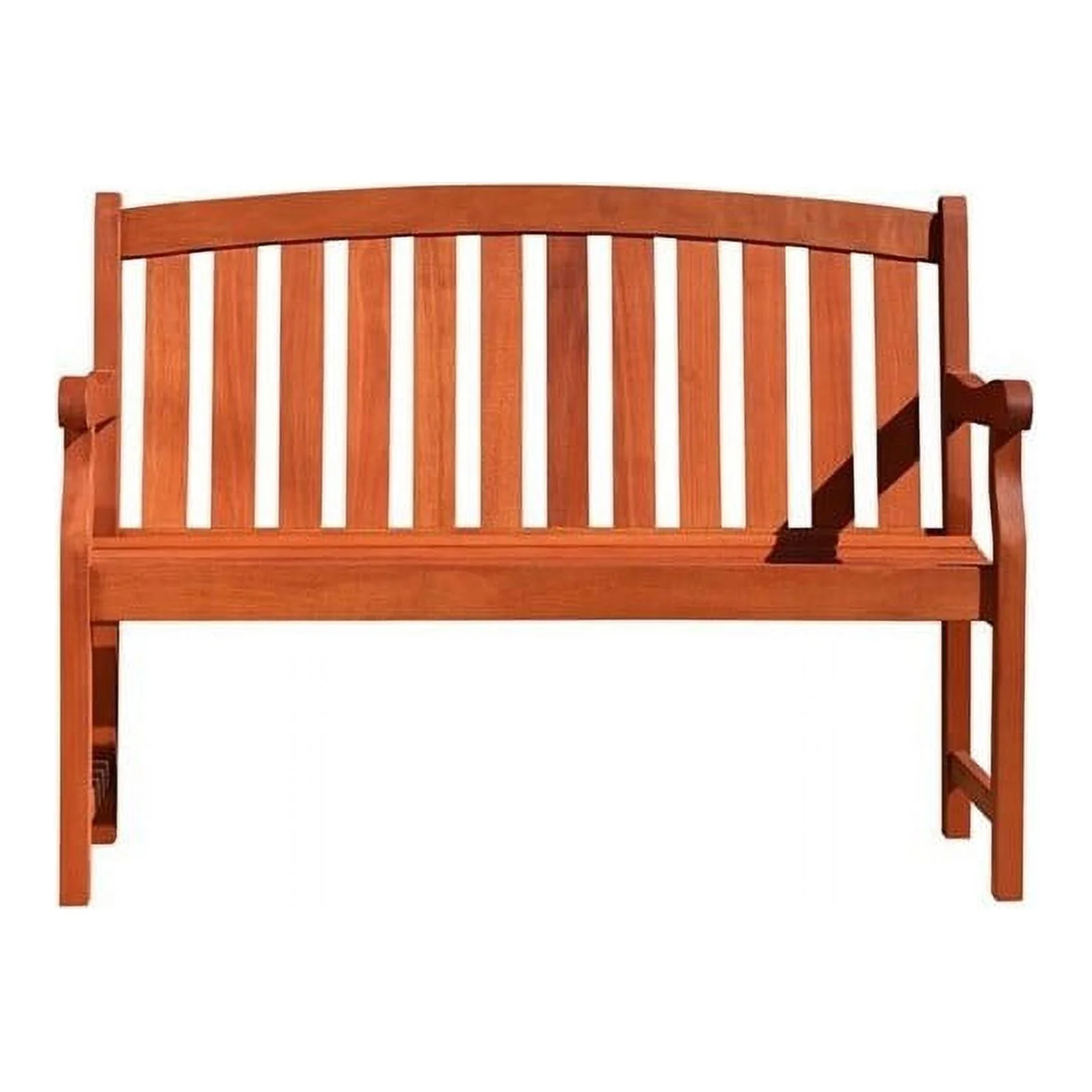 Home Square 2 Seater Patio Garden Bench Set in Oiled Rubbed (Set of 2)