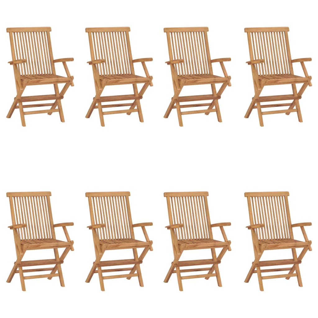 Suzicca Folding Patio Chairs 8 pcs Solid Teak Wood
