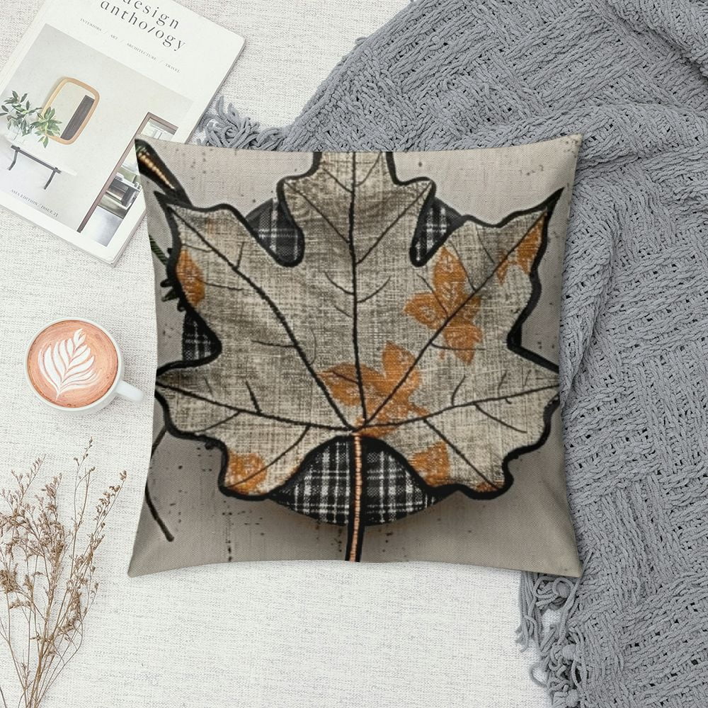 Dvbnli  Autumn Harvest Thankful Farmhouse Pillow Cover Decorative Buffalo Plaid Throw Pillows Cover Cotton Linen Outdoor Pumpkin Truck Gnomes Cushion Cases for Cane Chair White