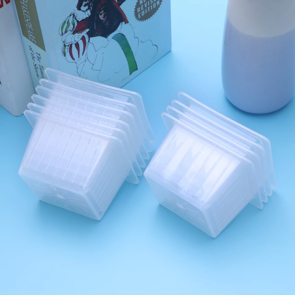 Guichaokj 10pcs Planting Basket Green Planting Root Square Plant Water Culture Flower Garden Balcony Planting Soilless Cultivation Pots with Cotton Rope (White)