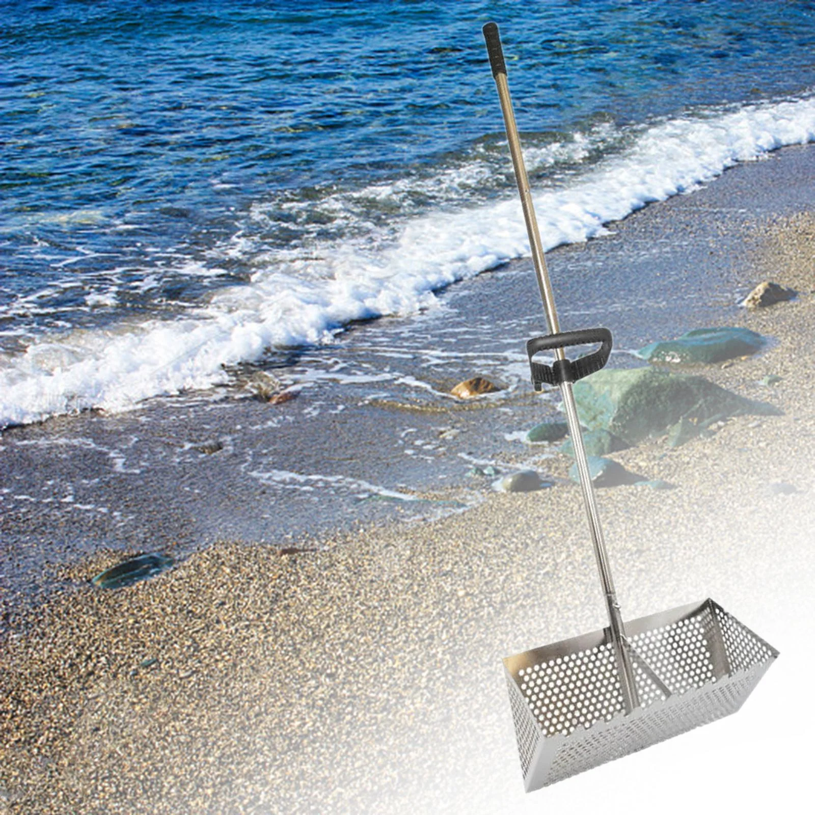 SunniMix Hand Rake Sea Rake Tool Handheld Seafood Digging Rake Easy Grip Collecting Tools Sand Sieve Sand Sifter Folding Sand Filting Rake