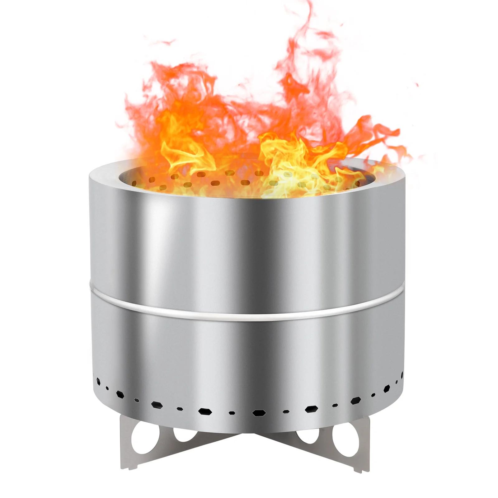 Smokeless Fire Pit: Large Size, Clean Burn Technology, Easy to Assemble - Perfect for Outdoor Entertaining.