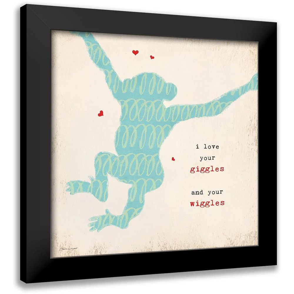 Marrott, Stephanie 12x12 Black Modern Framed Museum Art Print Titled - Love Your Wiggles