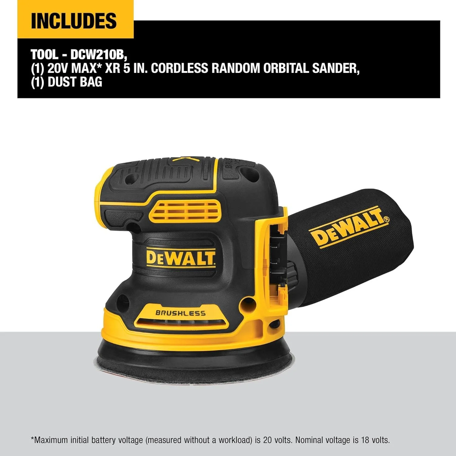 DEWALT 20V MAX Orbital Sander, Tool Only DCW210B